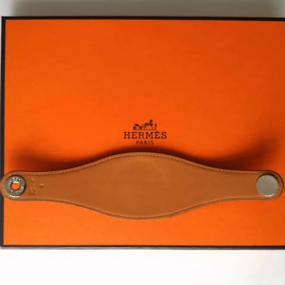 💯 Authentic Vintage Hermès Ex-libris Cuff Leather Bracelet in Great Condition - Picture 6 of 9